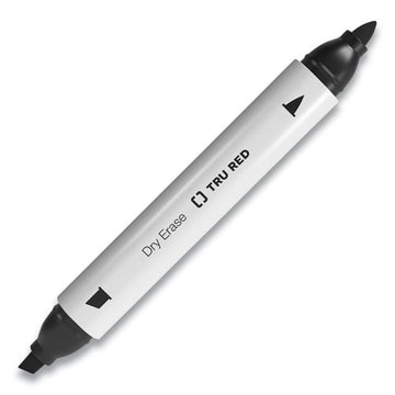 TRU RED™ Dry Erase Marker, Tank-style Twin-tip, Fine-medium Bullet-chisel Tips, Black, 4-pack freeshipping - TVN Wholesale
